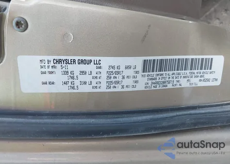 2011 Chrysler Town & Country Limited z USA, uszkodzony, nr VIN 2A4RR6DG9BR758719